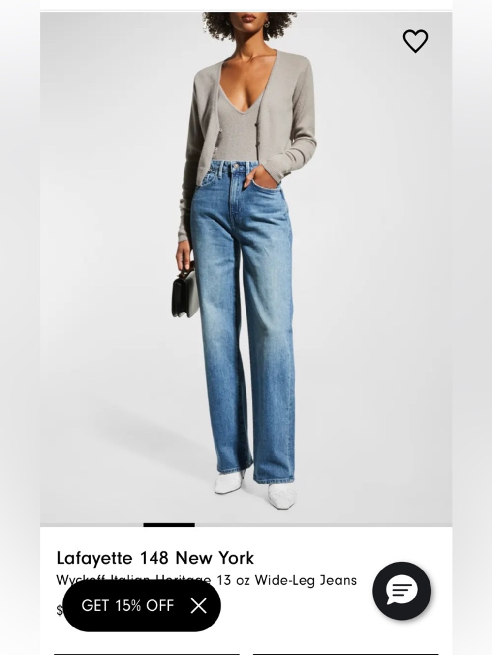 Lafayette 148 New York Wyckoff Light Blue Wide-Leg Jeans
